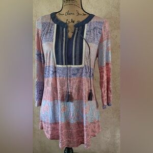 rxb Bohemian Multicolor Tunic Top(Pit to pit 20” up to 23”
Length 28”)